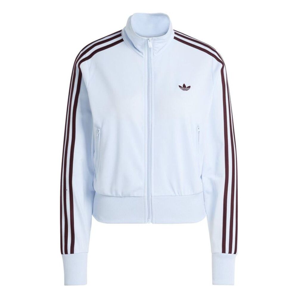 Adidas Womens/Ladies Firebird 3 Stripes Tracksuit Top / Maroon/Sky Blue